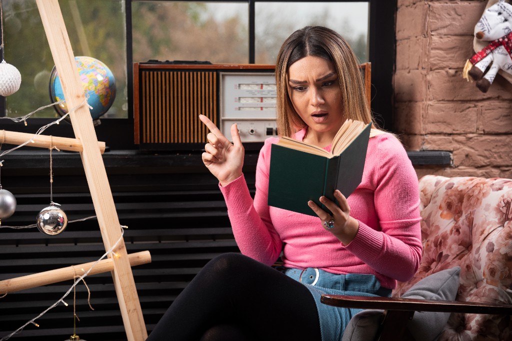 Reader absorbed in a book